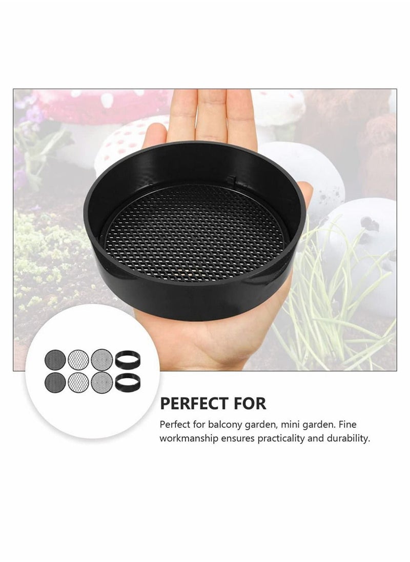Y&D - 8 Pcs Mini Mesh Gardening Sieve Sets Garden Plants Sand Stone Filter Soil Sifter Stackable Round Sifting Pan Tools - Image 1