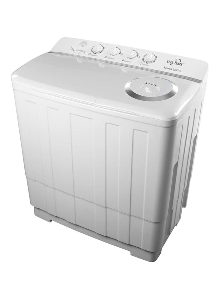 20 kg Twin-tub Semi-Automatic Washing Machine, Top-Load Washer with Lint Filter, Spin-Dry SW-2000w1-TK White