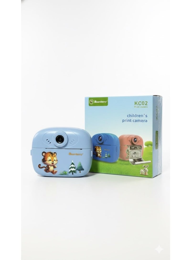 سمارت باري كاميرا طباعة فورية للأطفال Generic KC02 مع تثبيت الصورة الرقمي وشاشة LCD بحجم 2.0 بوصة - Image 1