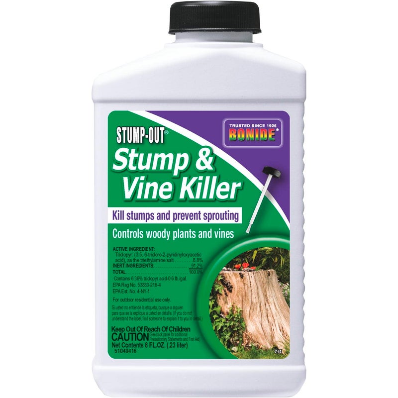 Bonide Stump-Out Stump & Vine Killer, 8 oz Concentrate with Applicator, Fast Acting Home Tree Stump Removal - Image 1