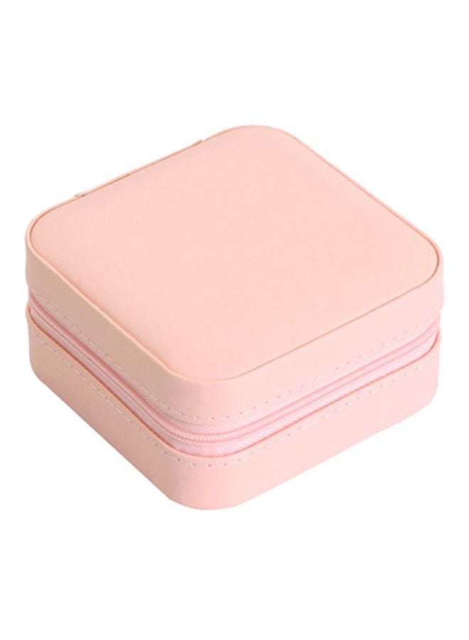 docooler Portable Travel Jewelry Organizer Box Beige/Pink - Image 2