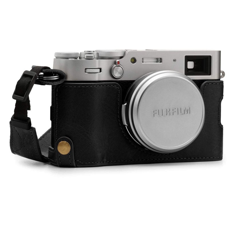 MegaGear MG1894 Ever Ready Genuine Leather Camera Half Case Compatible with Fujifilm X100V - Black - Image 1