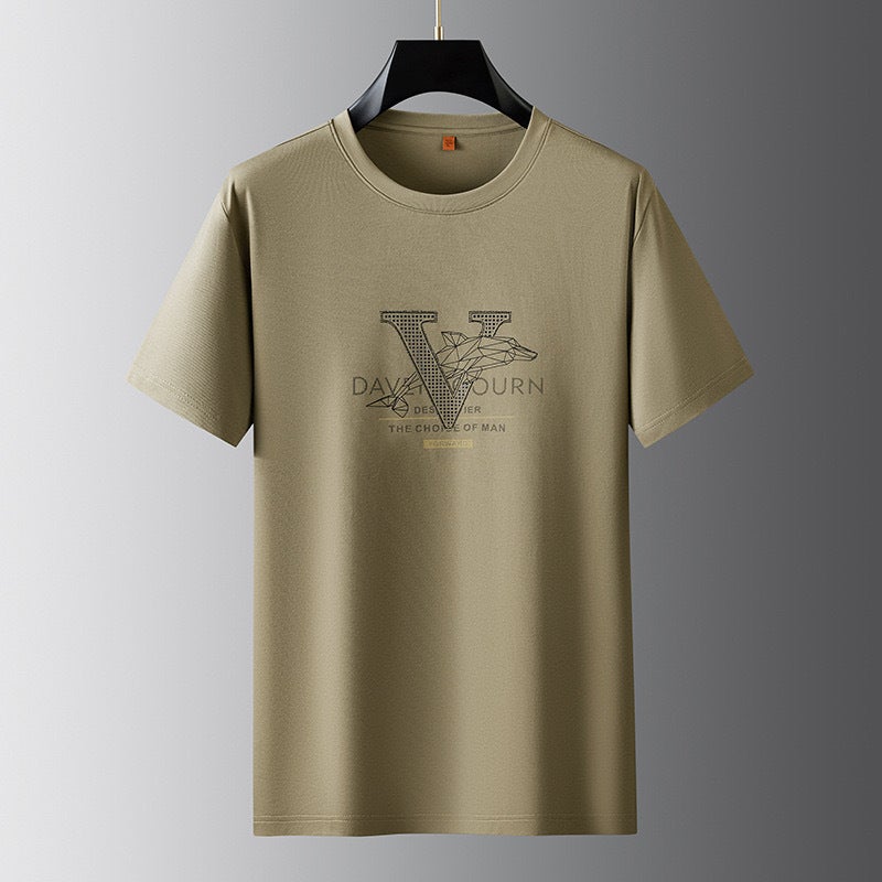 Men'S Summer Fashionable Round Neck Fat Guy Short-Sleeved T-Shirt Plus Size Large Size Fashionable Fat Guy Men'S Short-Sleeved T-Shirt - Image 4