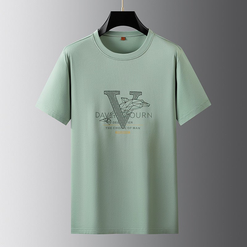 Men'S Summer Fashionable Round Neck Fat Guy Short-Sleeved T-Shirt Plus Size Large Size Fashionable Fat Guy Men'S Short-Sleeved T-Shirt - Image 3