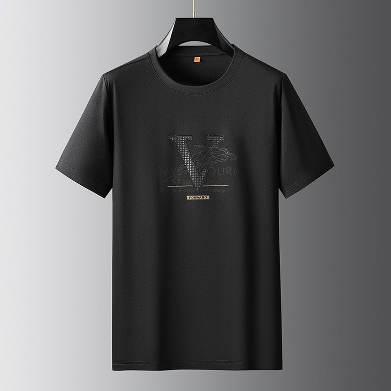 Men'S Summer Fashionable Round Neck Fat Guy Short-Sleeved T-Shirt Plus Size Large Size Fashionable Fat Guy Men'S Short-Sleeved T-Shirt - Image 2