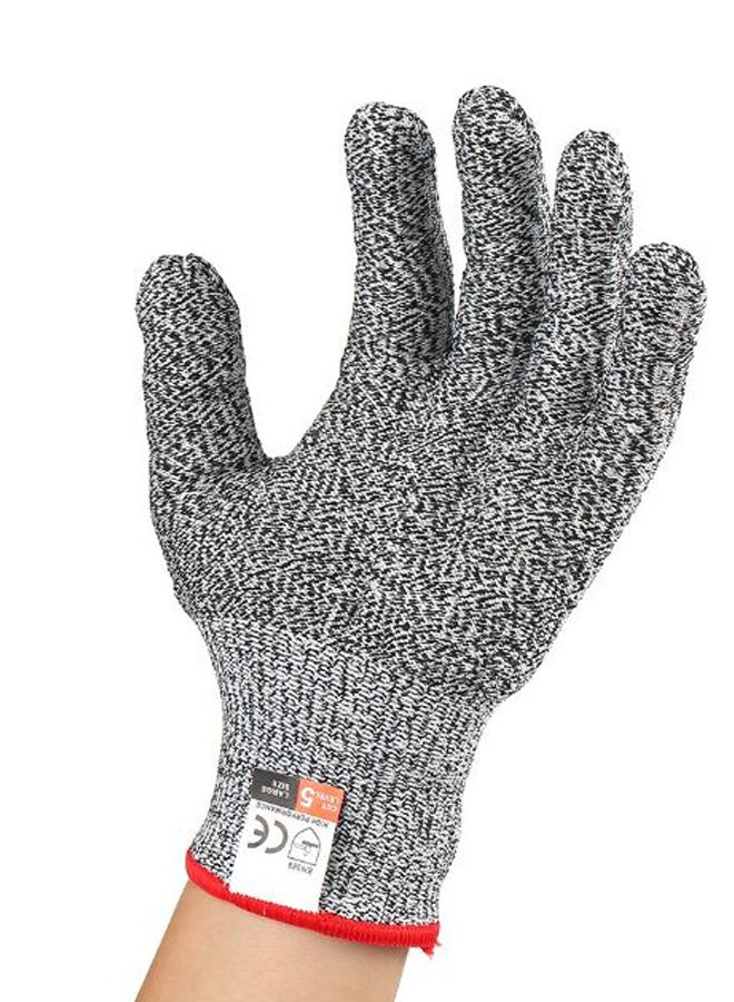 Pair Of Hand Protective Cut-Resistant Glove Black/White/Red 26cm - Image 2