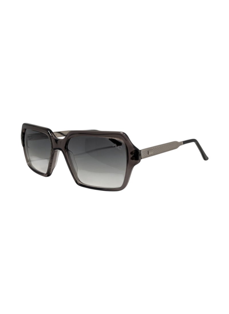 Authentic Armando Cavelli sunglasses, crafted from carefully selected premium acetate for a luxurious look and longevity with extensive use. This model combines modernity and classic style, with a raw grey acetate front and gunmetal -plated metal temples to complete your luxury look. Comes with premium polymer lenses offer UV400 protection in a gradient olive green