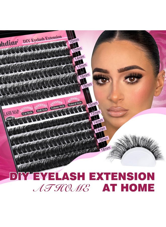 calphdiar Sh Clusters 80D+100D Thick Eyelash Clusters D Curl Cluster Eyelash Extensions Russian Cluster Lashes Wispy Lashes Clusters 234Pcs False Mink Eyelashes 10-18Mm Diy Lash Extension By Calphdiar - Image 5