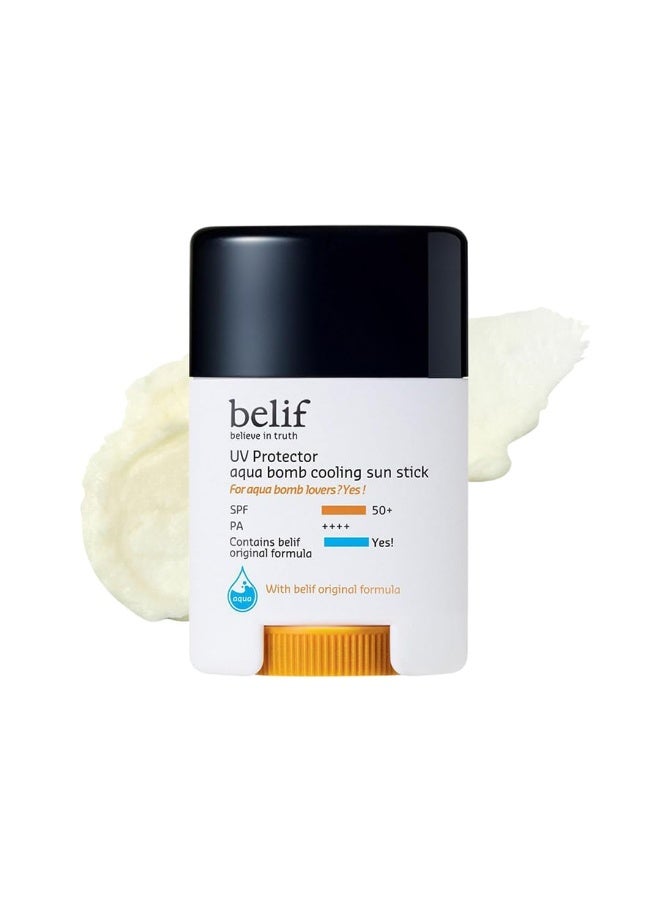 Belif Aqua Bomb Cooling Sun Stick 14g | SPF 50+ PA++++ – Hydrating, Mess-Free, Invisible Finish – With Hyaluronic Acid & Niacinamide – Sweatproof, Travel-Friendly, Makeup-Friendly Sunscreen - Image 1