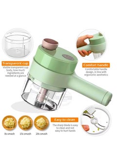 SUPREMIUM 4-in-1 Handheld Electric Vegetable Cutter Set, Mini Garlic Chopper, Portable Food Processor, Wireless Vegetable Slicer, Multifunctional Chopper with USB Charging for Garlic, Onion, Meat, Chi  - Image 2