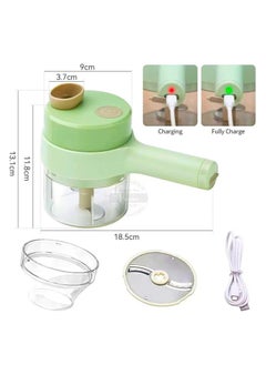 SUPREMIUM 4-in-1 Handheld Electric Vegetable Cutter Set, Mini Garlic Chopper, Portable Food Processor, Wireless Vegetable Slicer, Multifunctional Chopper with USB Charging for Garlic, Onion, Meat, Chi  - Image 5