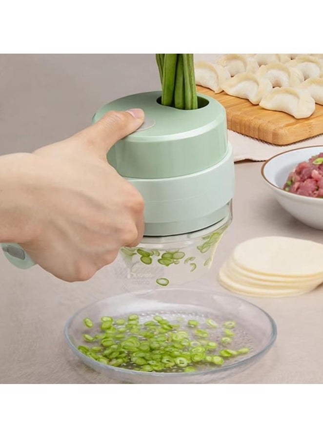 SUPREMIUM - 4-in-1 Handheld Electric Vegetable Cutter Set, Mini Garlic Chopper, Portable Food Processor, Wireless Vegetable Slicer, Multifunctional Chopper with USB Charging for Garlic, Onion, Meat, Chi - Image 1