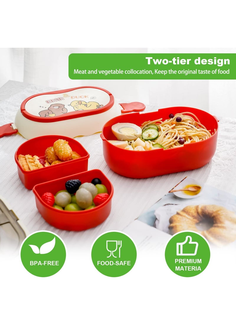 Excefore - Bento Box Adult Lunch Box Stackable 56OZ Bento Boxes for Adults Lunch Containers Leak Proof Adult Bento Box with Removable Compartments Bento Box Lunch Box Microwave Safe - Image 1