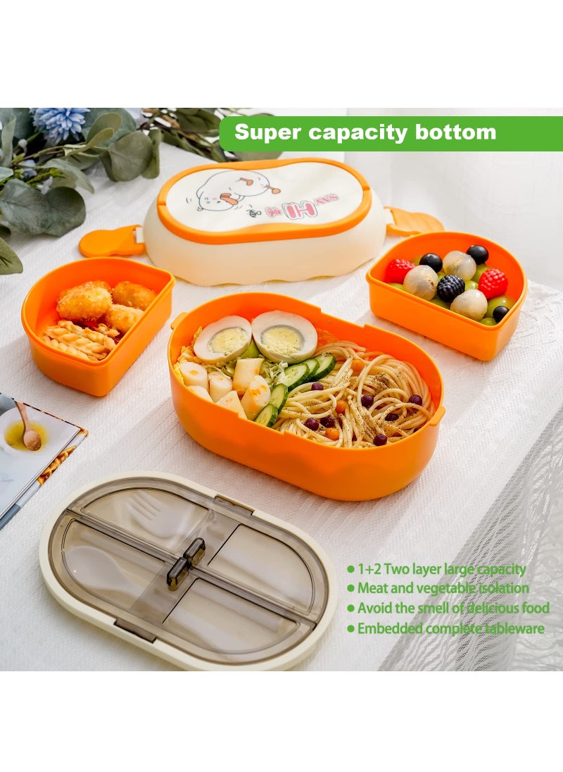 Excefore - Bento Box Adult Lunch Box Stackable 56OZ Bento Boxes for Adults Lunch Containers Leak Proof Adult Bento Box with Removable Compartments Bento Box Lunch Box Microwave Safe - Image 1