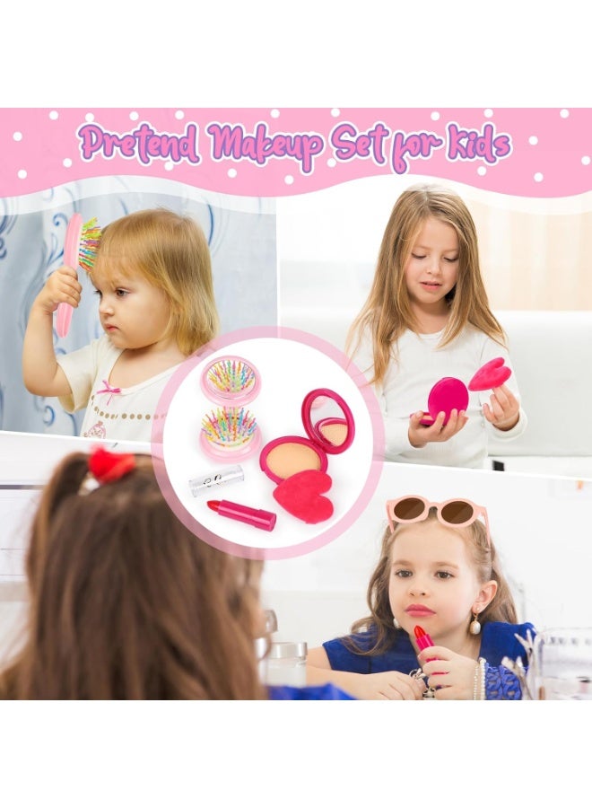 AM ANNA Play Purse for Little Girls, 32PCS Toddler Purse with Pretend Makeup for Kids, Princess Toys Includes Handbag, Phone, Wristwatch, Silk Scarf Kids Toy Purse Birthday Gift for Girls 3 + - Image 2