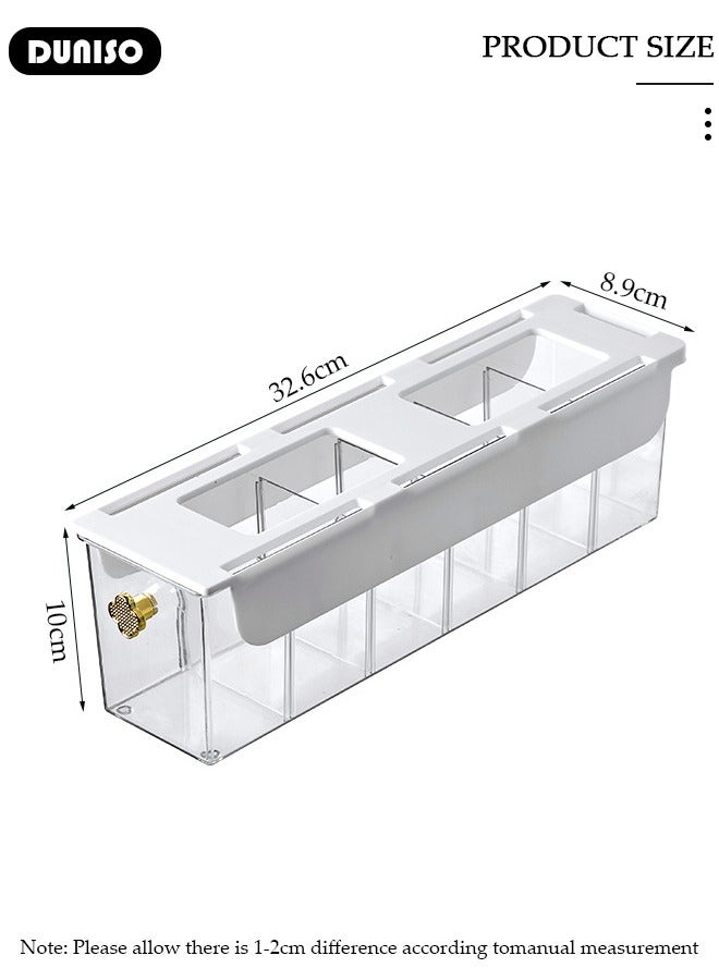 DUNISO 2 Pcs Wall Mounted Socks Underwear Drawer Organizer, 6 Grid Storage Box for Clothes,Pull-out Wardrobe Socks Organizer,Transparent detachable partition, Drawer Underwear Organizer Divider for Lingerie, Socks, Ties, Data Cable, Spices Organization and Storage  - Image 4