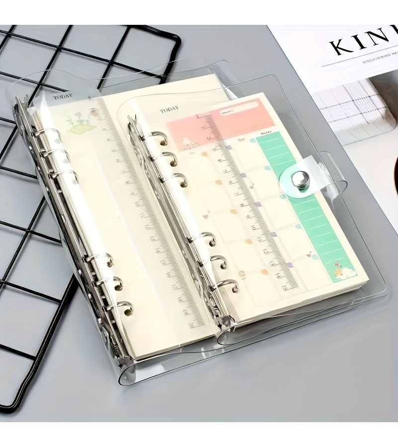 دفاتر حلقات ربط PVC بحجم A6 مع غطاء شفاف لدفتر الأوراق القابلة للفصل - Image 4
