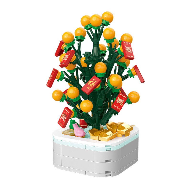 Compatible With Lego Lucid Orange Tree Building Blocks Assembled Toys Educational Children Girls New Year Ornaments Diy Gift - Image 5