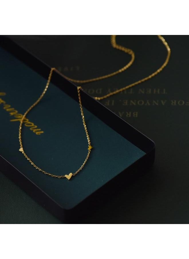 Generic - Internet Celebrity Delicate Light Luxury Niche High-end Sense Women's Tiktok Love Titanium Steel Necklace Sweater Chain Clavicle Chain - Image 1