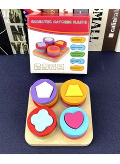 Generic TOYARTSY Wooden Sorting and Stacking Toys for Kids Geometri Shape Color Blocks Puzzle Early Learning Board Game Gifts for Kids  - Image 4