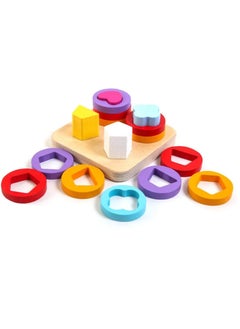 Generic TOYARTSY Wooden Sorting and Stacking Toys for Kids Geometri Shape Color Blocks Puzzle Early Learning Board Game Gifts for Kids  - Image 3