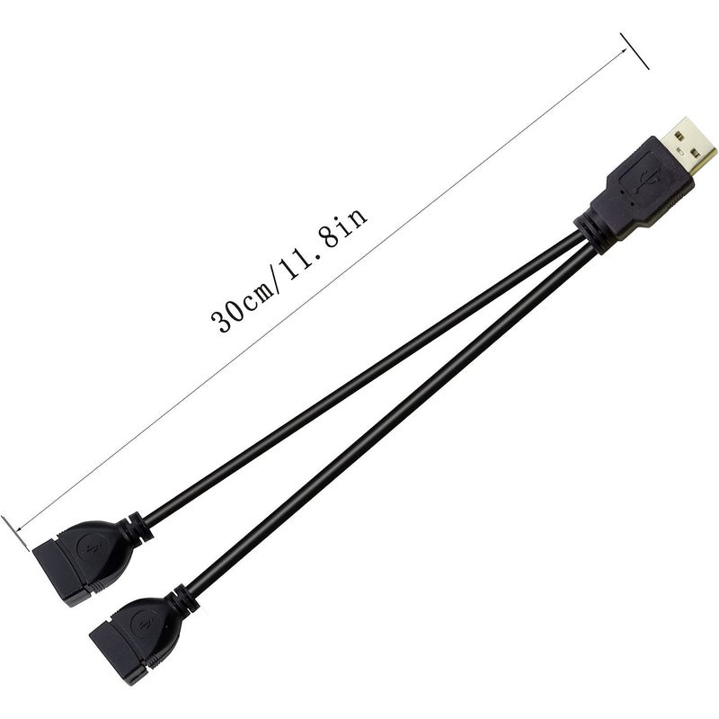 USB 2.0 Splitter Cable 1 in 2 Out, USB A Male to Dual USB A Female Y Splitter Adapter for High-Speed Data Transfer and Charging, Compatible with PC PS5 Xbox Car Printer Keyboard Mouse Flash Drive, 5.91inch/1Pc - Image 5