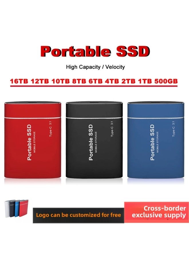 Portable Mobile SSD SSD16TB 30TB 60TB High-speed Transmission Direct-Capacity:128TB-Interface:Silver - Image 2