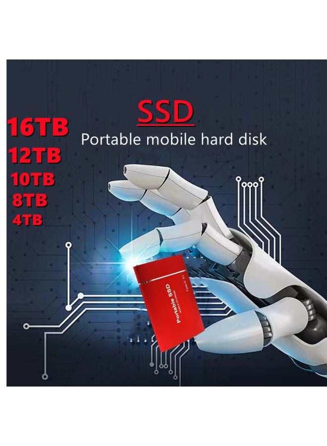 Portable Mobile SSD SSD16TB 30TB 60TB High-speed Transmission Direct-Capacity:128TB-Interface:Silver - Image 5