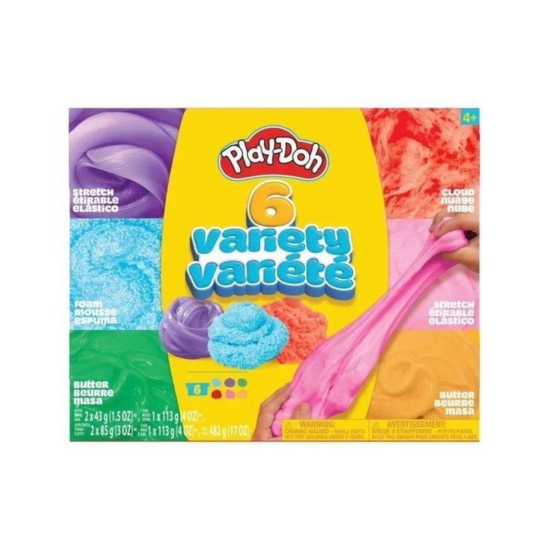 Play-Doh مجموعة بلاي دو متعددة القوام (482 جرام، عبوة من 6) - Image 1