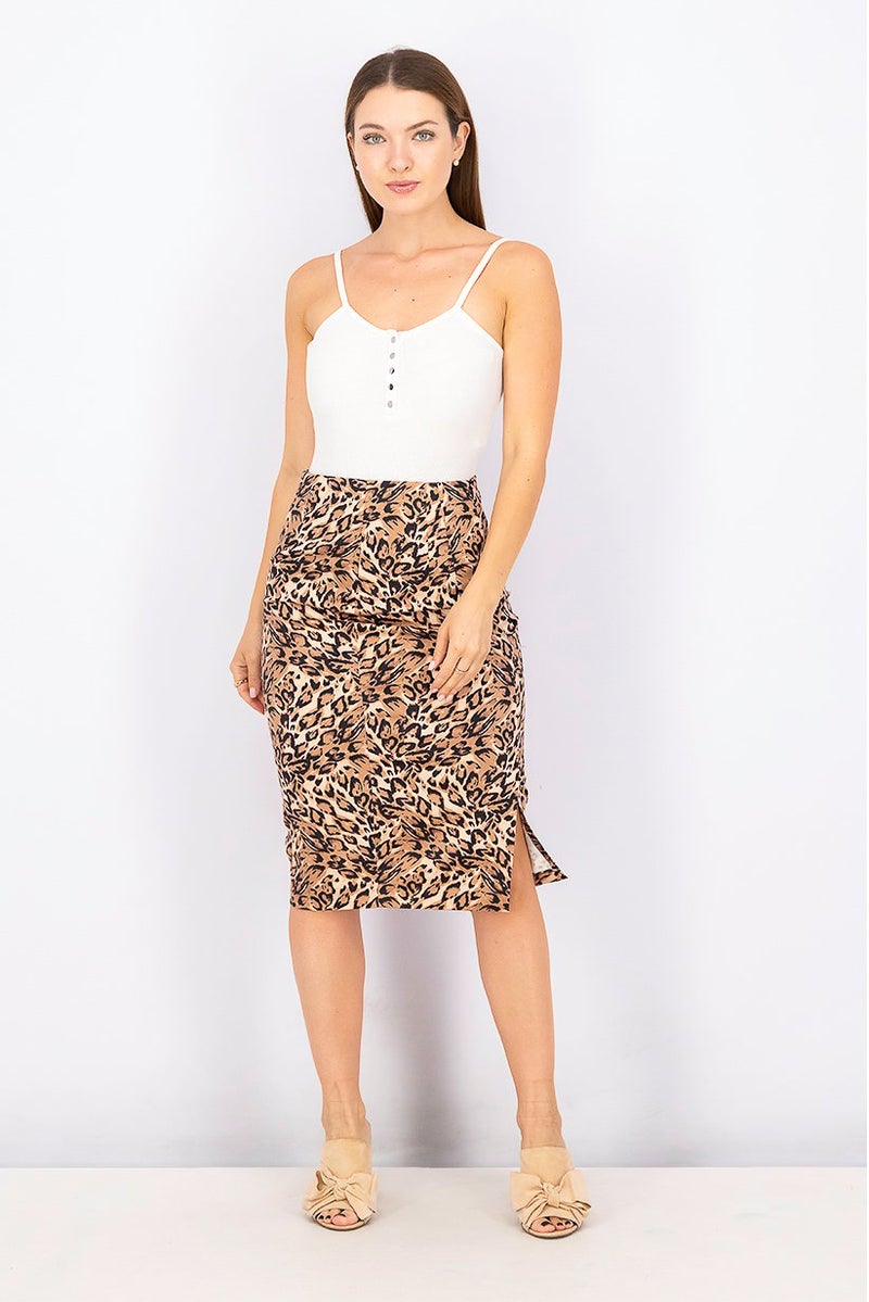 Mohito Women Regular Fit Animal Print Pull,On Skirt, Brown Combo - Image 4