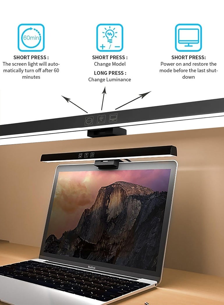 كيبانج شريط إضاءة لشاشة الكمبيوتر المحمول ، 3 أضواء LED لشاشة الألوان (3000/4000 / 6000K) ، شريط إضاءة شاشة LED قابل للتعتيم ، مصباح يعمل بالطاقة USB للعبة المنزل المكتبية (الضوء الأبيض) - Image 3