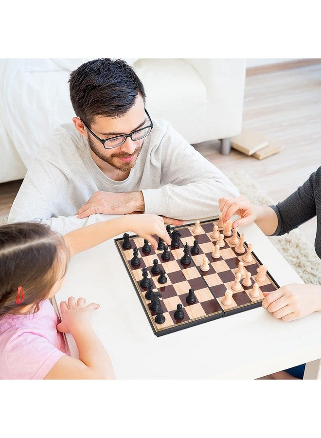 Sujata Sports Megnetic Plastic Wooden Handmade Foldable Magnetic Chess Board Set Plastic Wooden with Magnetic Pieces and Extra Queens for Kids and Adults (Brown) (Size 11 Inch) - Image 3