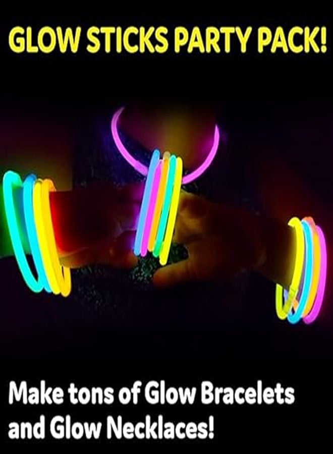Lucid…We Build Relations 50 Count Bulk Premium Glowing Sticks/Neon Bands Party, Get Together, DJ Night, Bachelor Party, Waterproof, Connector Make Bracelets, Necklace, Waist Belt, Etc. Safe for Kids - Image 1