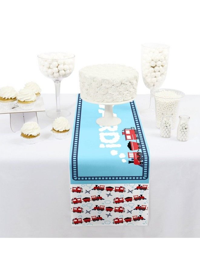 Big Dot of Happiness Railroad Party Crossing Petite Steam Train Birthday Party Or Baby Shower Paper Table Runner 12 X 60 Inches  - Image 3