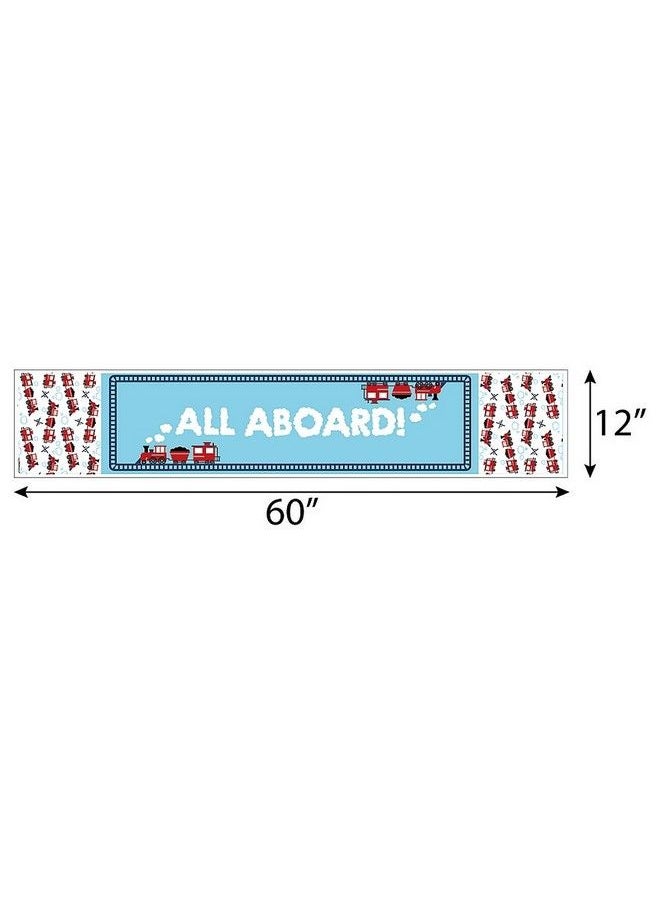 Big Dot of Happiness Railroad Party Crossing Petite Steam Train Birthday Party Or Baby Shower Paper Table Runner 12 X 60 Inches  - Image 4