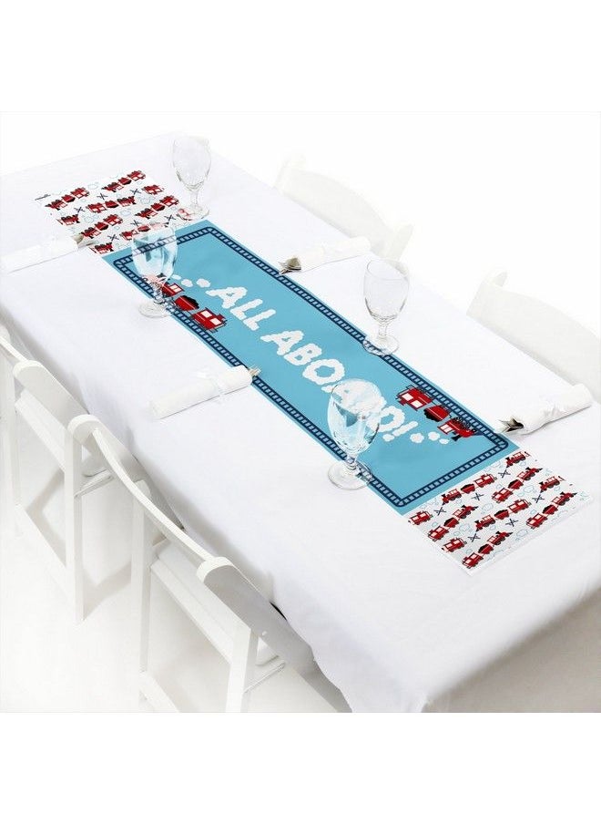 Big Dot of Happiness Railroad Party Crossing Petite Steam Train Birthday Party Or Baby Shower Paper Table Runner 12 X 60 Inches  - Image 1