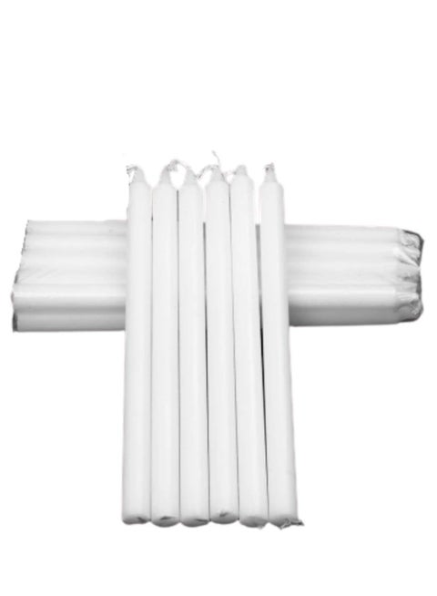 8-Piece Unscented White Long Candle for Weddings, Parties, Birthdays