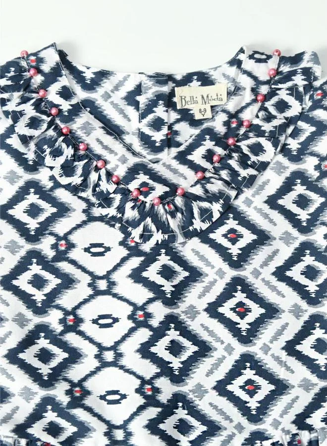 BELLA MODA Printed Fit-and-Flare Dress