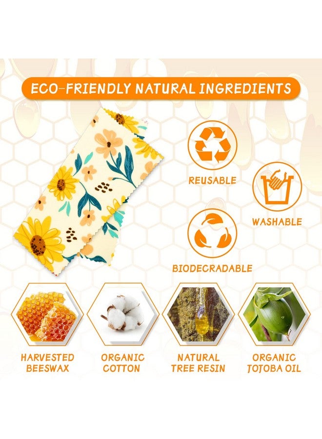 PICcircuit Beeswax Wrap, 9 Pack Beeswax Wraps for Food Storage, Organic, Sustainable, Beeswax Food Wraps, Zero Waste Reusable Food Wrap Beeswax Paper 1L, 3M, 5S Plants Pattern Sandwich Wrappers - Image 1