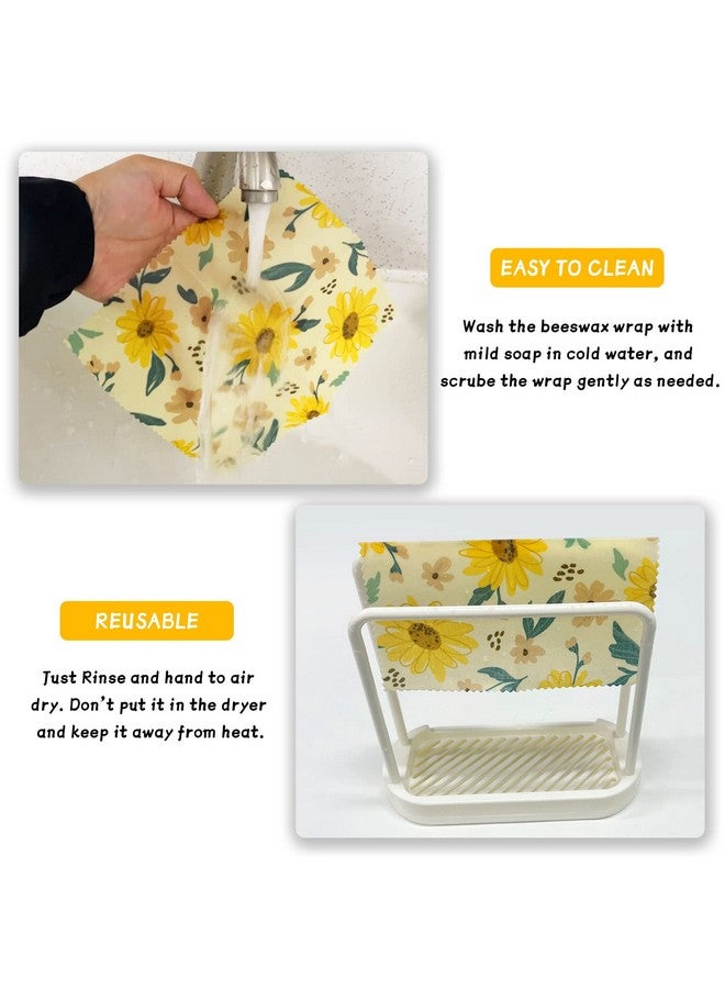 PICcircuit Beeswax Wrap, 9 Pack Beeswax Wraps for Food Storage, Organic, Sustainable, Beeswax Food Wraps, Zero Waste Reusable Food Wrap Beeswax Paper 1L, 3M, 5S Plants Pattern Sandwich Wrappers - Image 4