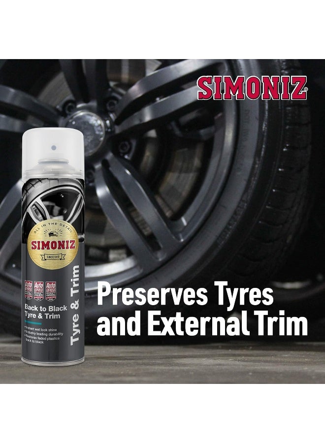 Simoniz SAPP0189A Tyre & Trim Shine, High Gloss Finish, Long-Lasting Protection for Tires and Trim, Enhances Black Surfaces, Resists Dirt and Fading- Black 500ml - Image 4