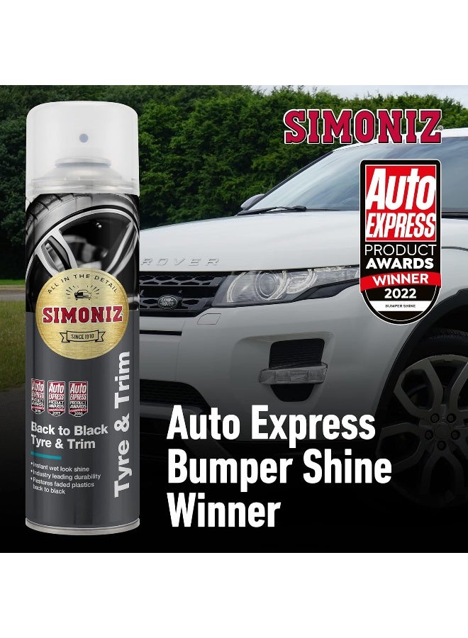 Simoniz SAPP0189A Tyre & Trim Shine, High Gloss Finish, Long-Lasting Protection for Tires and Trim, Enhances Black Surfaces, Resists Dirt and Fading- Black 500ml - Image 3