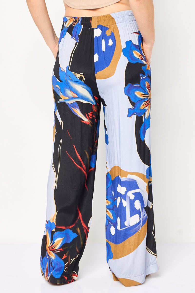 DESIGUAL Women Regular Fit Allover Print Wide Leg Pants, Multicolor - Image 4