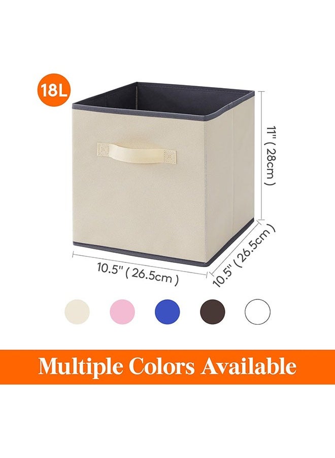 Collapsible Fabric Storage Cubes Organizer, Set of 12 Home Foldable Collapsible Storage Box, Fabric Cubby Organizer Baskets with Dual Handles, Cube Storage Bins for Shelf, Home and Office