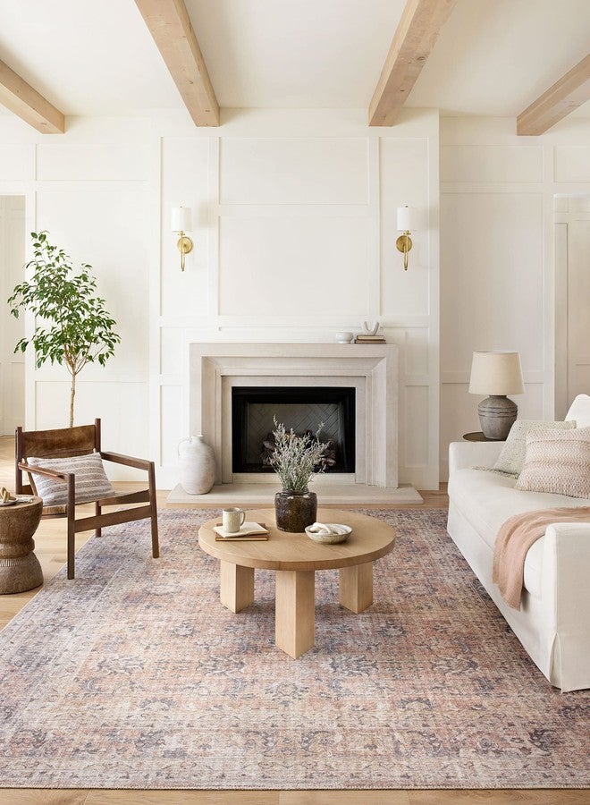 Loloi Skye Collection 2'-3" x 3'-9" Accent Rug in Blush/Grey - Soft Thick Area Rug, Vintage Inspired Distressed Area Rug, Non-Shedding Rug for Living Room, Bedroom, Dining Area - Image 4
