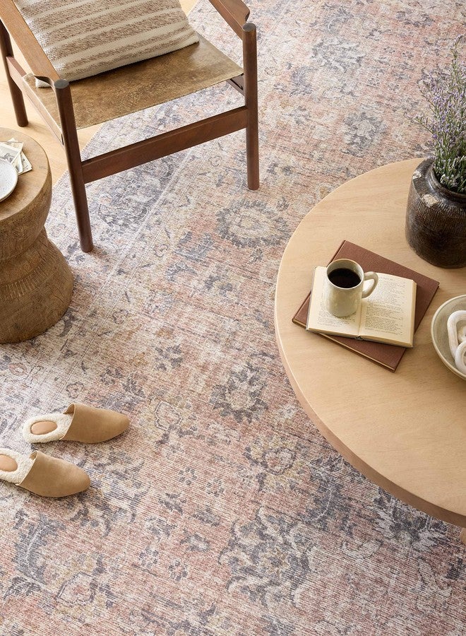 Loloi Skye Collection 2'-3" x 3'-9" Accent Rug in Blush/Grey - Soft Thick Area Rug, Vintage Inspired Distressed Area Rug, Non-Shedding Rug for Living Room, Bedroom, Dining Area - Image 5