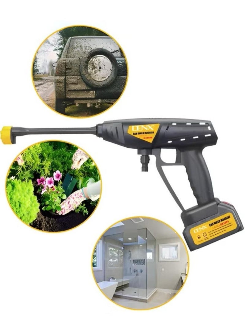 Denx Cordless High Pressure Electric Washer, Portable Car Washer Pressure Pump, Strong Water Pressure, Long Battery Life, 6 Spray Modes Nozzle, Soap Bottle, Long Water Pipe, Multiple Uses | 180W | DX 1800 - Image 3