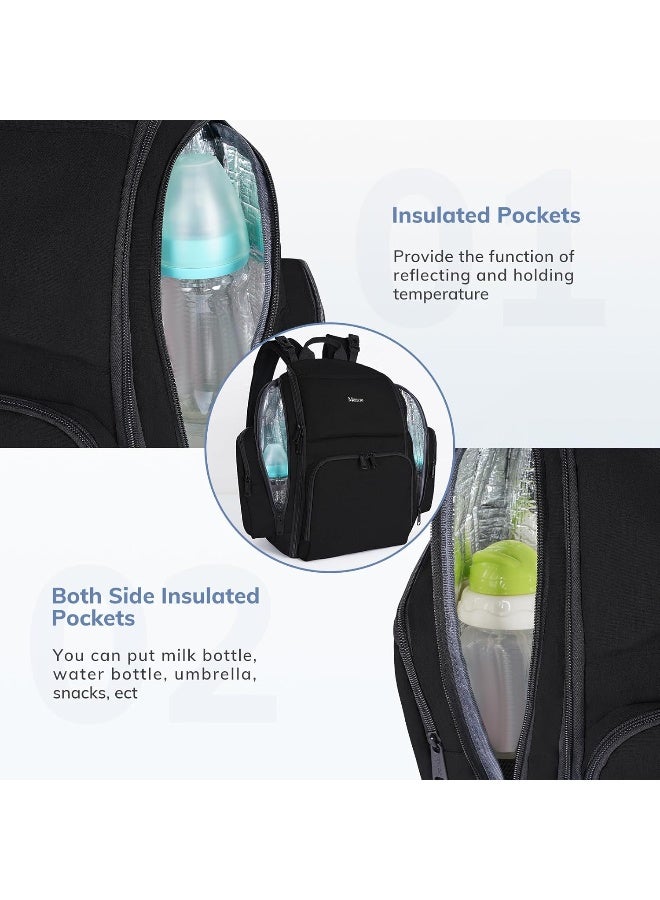 Mancro Diaper Bag Backpack, Large Multi-Function Waterproof Baby Travel Bag - Image 3