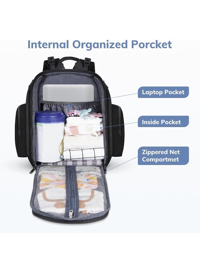 Mancro Diaper Bag Backpack, Large Multi-Function Waterproof Baby Travel Bag - Image 2