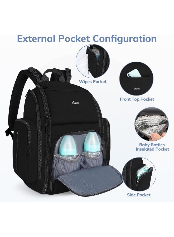 Mancro Diaper Bag Backpack, Large Multi-Function Waterproof Baby Travel Bag - Image 4